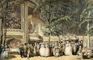Vauxhall Gardens, von R. Pollard, nach dem Aquarell von Thomas Rowlandson (1756-1827)